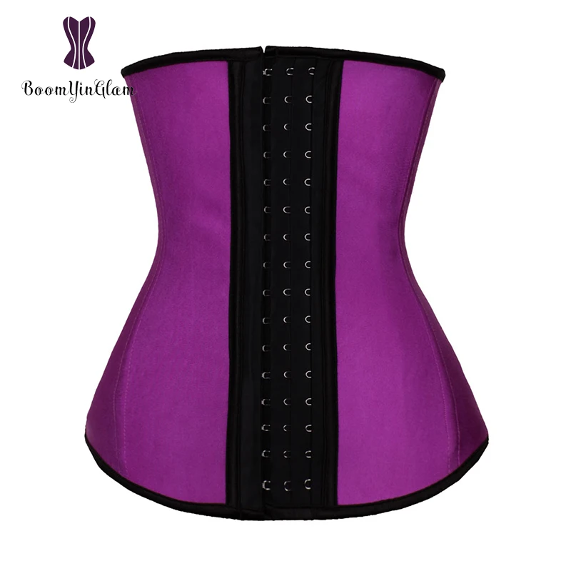 High quality 3 hooks slimming body shaper waist trimmer belt 4 steel boned corset latex waist trainer for weight loss 2839#