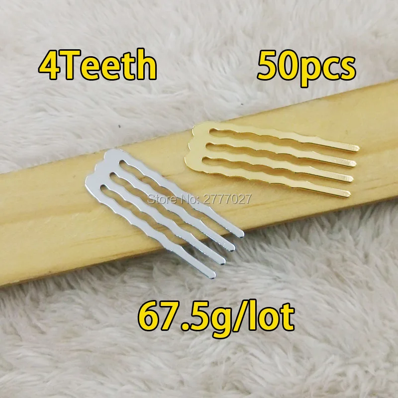 12pcs/lot 4 Wave teeth Metal comb 16*36mm,High quality Plated with none nickle and none lead Hair Comb,Hair accessories DIY