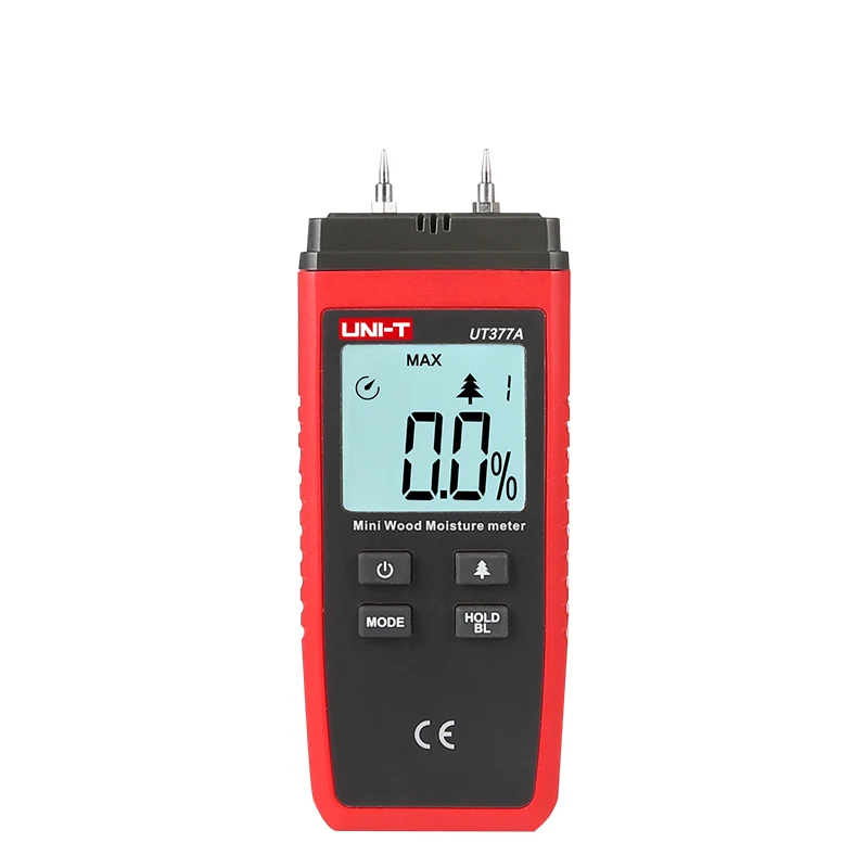 UNI T UT377A Mini Digital Moisture Meter 2-40% Wood Humidity Tester Timber Damp Detector Auto range Data hold 1000 times Test