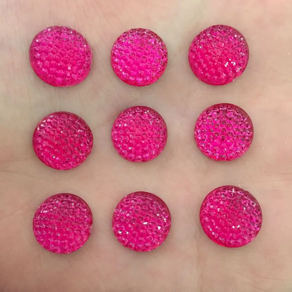 DIY 40PCS 12mm Round Resin Rhinestone Flatback Scrapbooking Phone Case DIY Craft K12