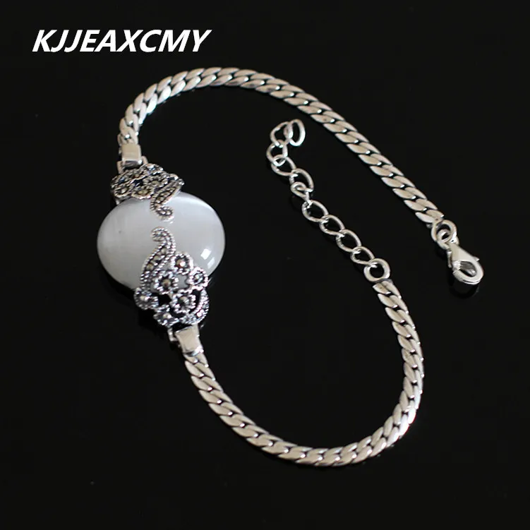 

KJJEAXCMY S925 Pure Silver Jewelry Wholesale Exquisite Retro Female Cat Eye Bracelet