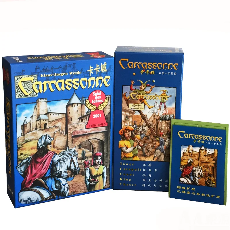 Carcassonne/ 5 in 1 / 2 in 1 Expand Board Game 2-5 Players For Family/Party/Gift Best Gift Funny Tile-placement Game