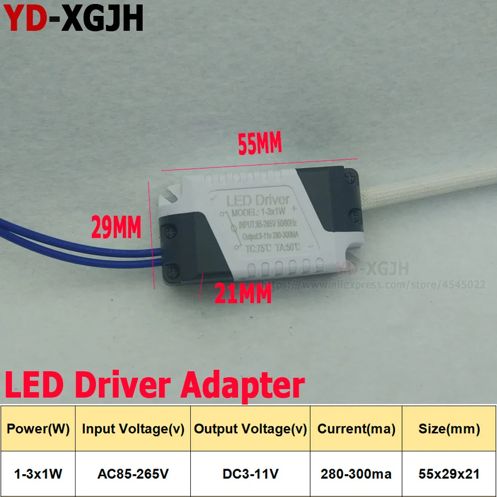 

1-3X1W LED Driver Power Supply Constant Current 300mA AC85-265V Voltage Control Lighting Transformers For 5730 LED Lights