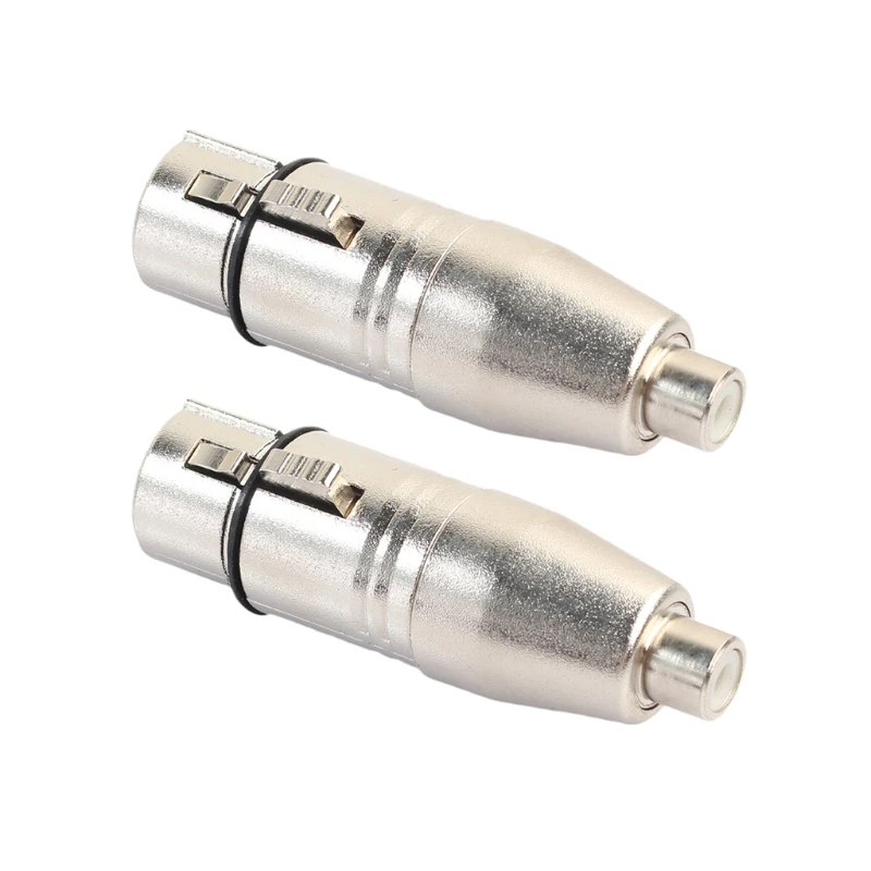 2Pcs/Lot XLR Female To RCA Female Audio Adapter Connector For Microphone Speaker