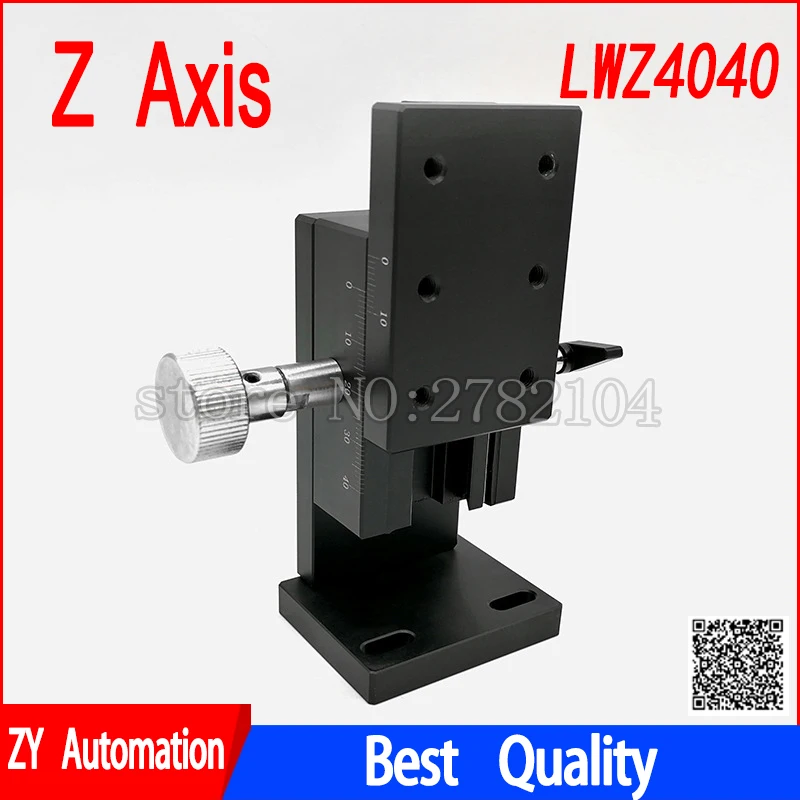 

Z axis LWZ4040 dovetail groove manual platform rack and pinion drive high precision knob fine-tuning slide ZWG40