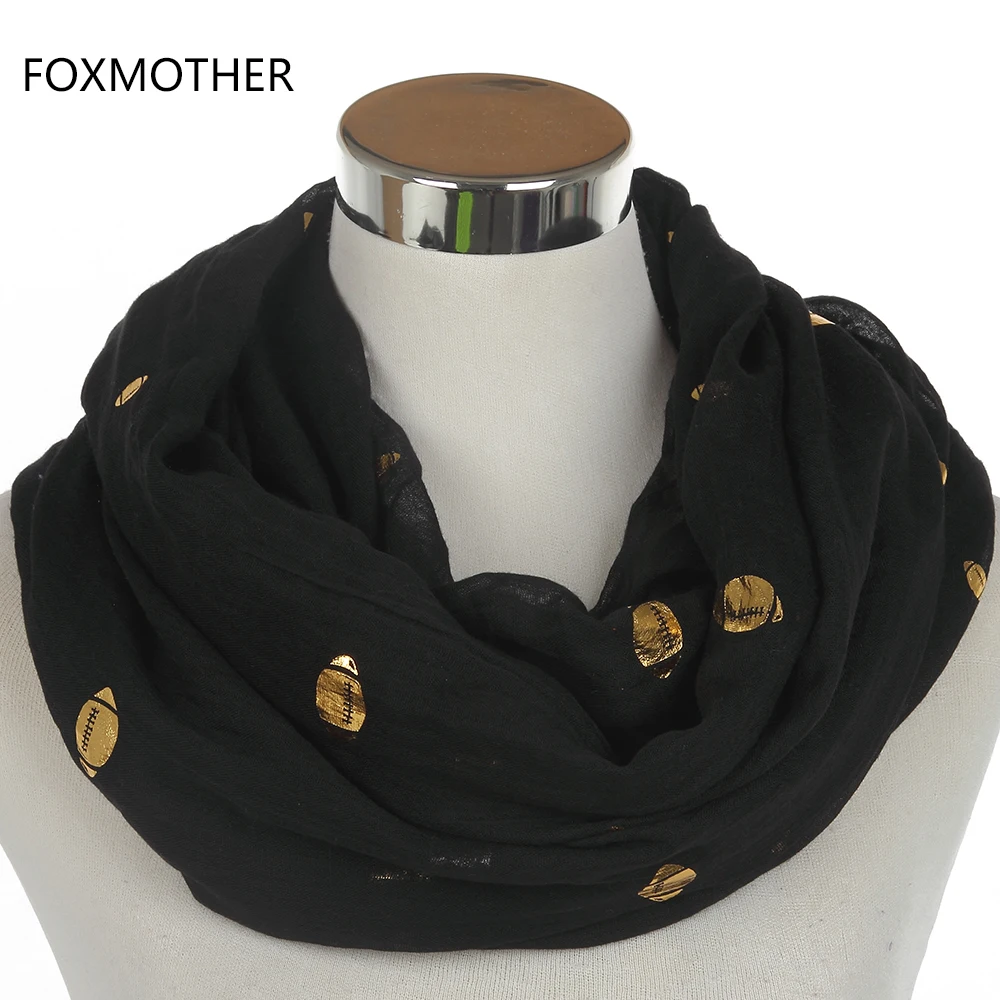 FOXMOTHER New Europe Design Black Purple Red Glitter Metallic Gold Foil Rugby Scarves Shawl Foulard Pashmina For Women Gifts