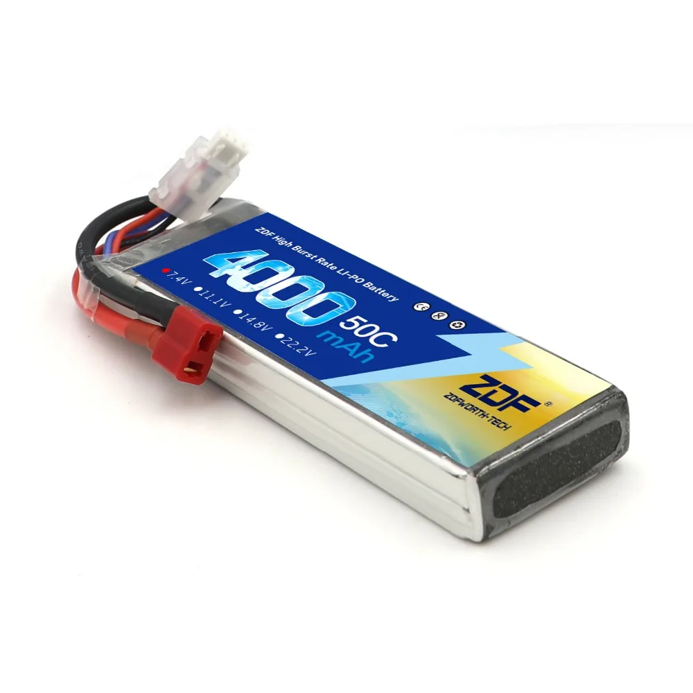 ZDF Lipo Battery 7.4V 4000mAh 50C 2S Battery lipo RC Packs with Deans T XT60 EC5 Plug for RC Truck/Car Losi Traxxas Slash