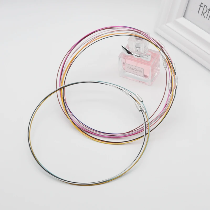 Wholesale 10pcs/lot 1mm Steel Wire Cable Cord Rope Chain Choker Necklace Jewelry DIY Cords Findings 18\