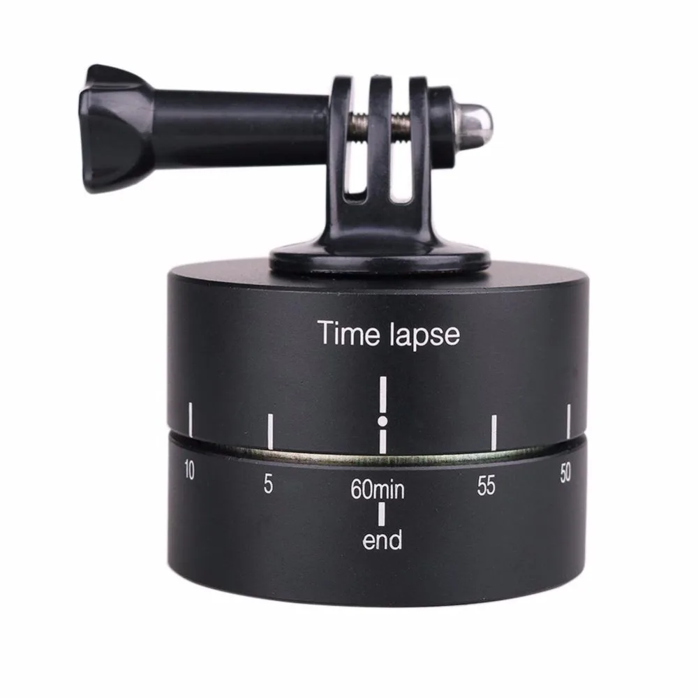 

60min Time-lapse Photography Automatic Rotate Camera Base Adaptor for DSLR SLR Tripod Head for Gopro Xiaoyi Action Camera Phone