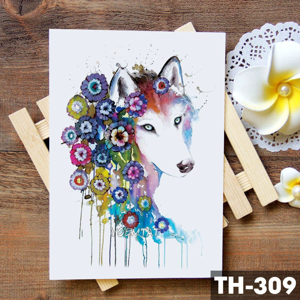 Unicorn Geometric Rose Fox Wolf Waterproof  Temporary Tattoo Sticker Swan Elk Animals Flash Tattoos Body Art Fake tatoo