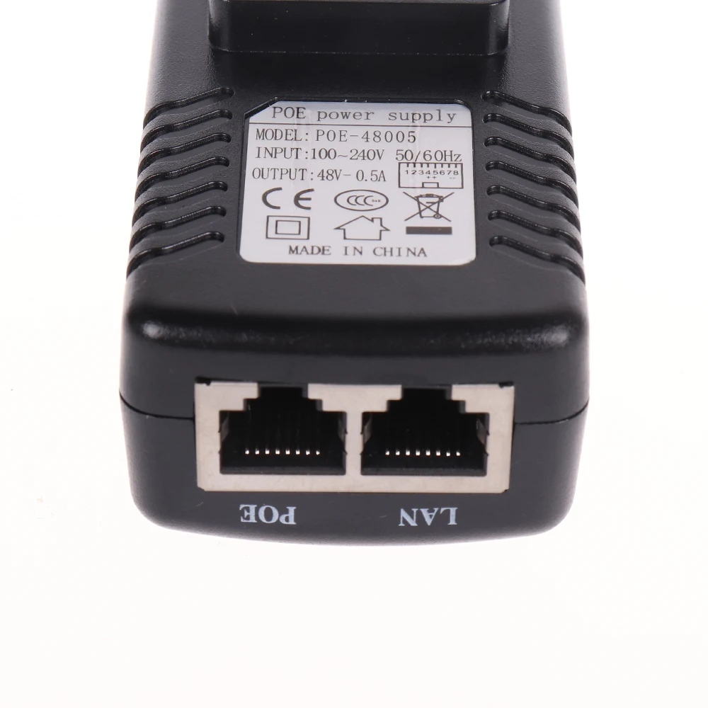 H.VIEW 48V 0.5A PoE Injector 24W PoE Adapter for IP Camera CCTV Plug CCTV Power Supply for Surveillance Camera