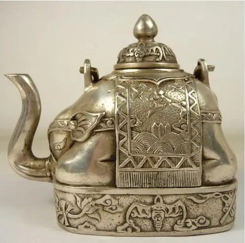 

The latest style, Tibet silver plated bronze pot, elephant ornament, multi style animal kettle decoration