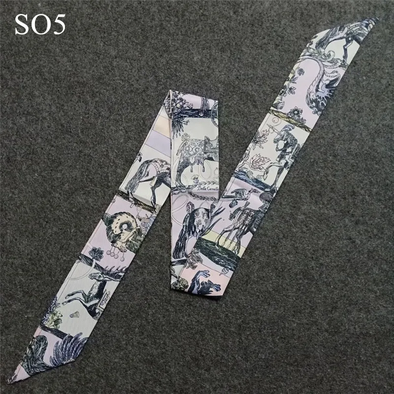 Norse Mythology Bag Scarf New Luxury Brand Skinny Scarf For Women Head Silk Scarf Long Handle Bag Scarves Wraps