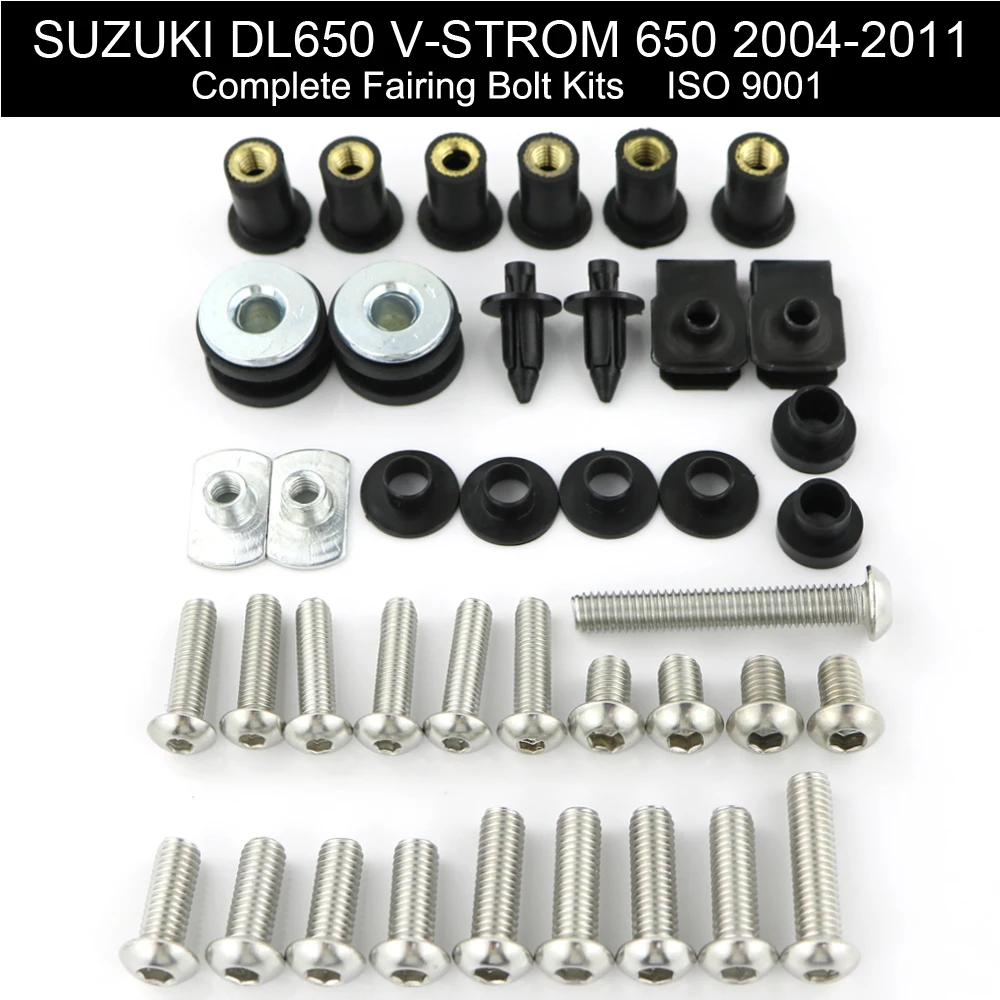 Fit For Suzuki DL650 V-Strom 650 2004-2011 Motorcycle Complete Full Fairing Bolts Kit Speed Nut Fairing Clips Stainless Steel