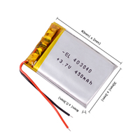 3.7V 403040 450mAh Rechargeable Lithium Li-ion Polymer Battery for DVR Bluetooth xduoo X2 G1W dashcam recorder Registrar