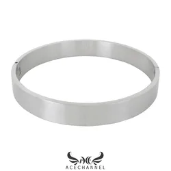 brushed stainless steel slave collar locking choker necklace fetish wear torque role playing jewelry