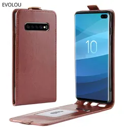 Retro UP Down Leather Case for Samsung Galaxy S10 Plus Bag Vertical Flip Leather Cover for Smasung s10 lite Card Slot Holder