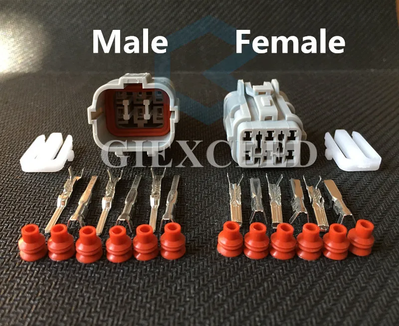 2 Sets 6 Pin MG640337 MG610335 Female Male Waterproof Electrical Wire Connectors AC Assembly Automotive Connector