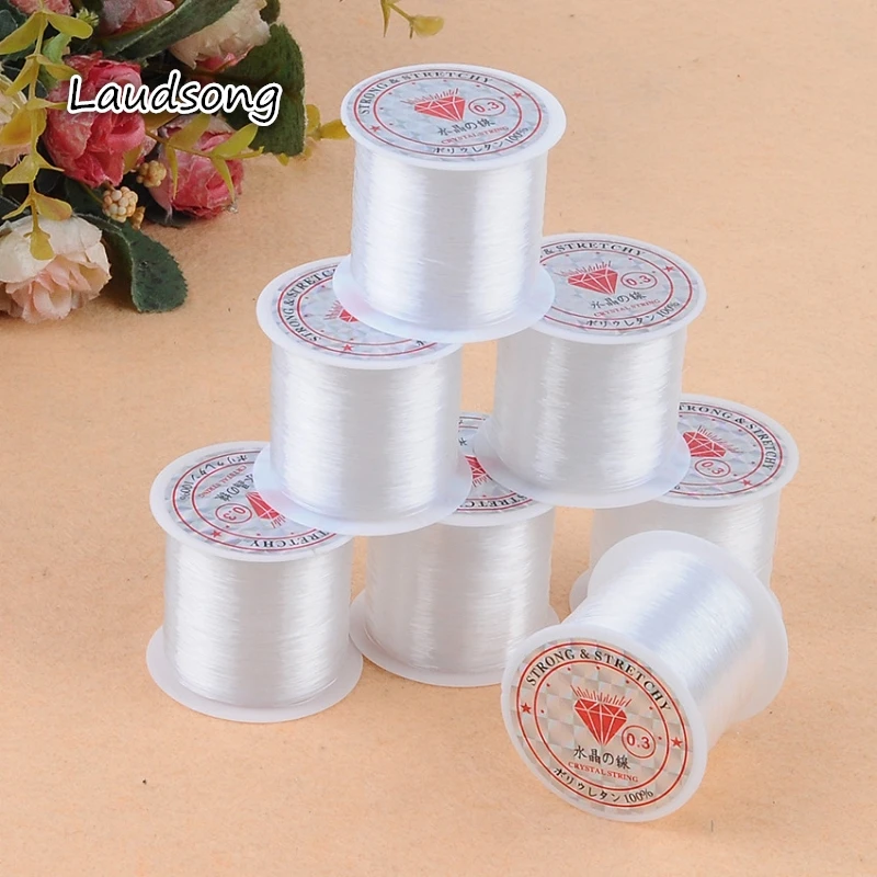 1Roll DIY Beaded Accessories Transparent Nylon Line Manual Line Crystal Rope No Elasticity Line For Jewelry Making