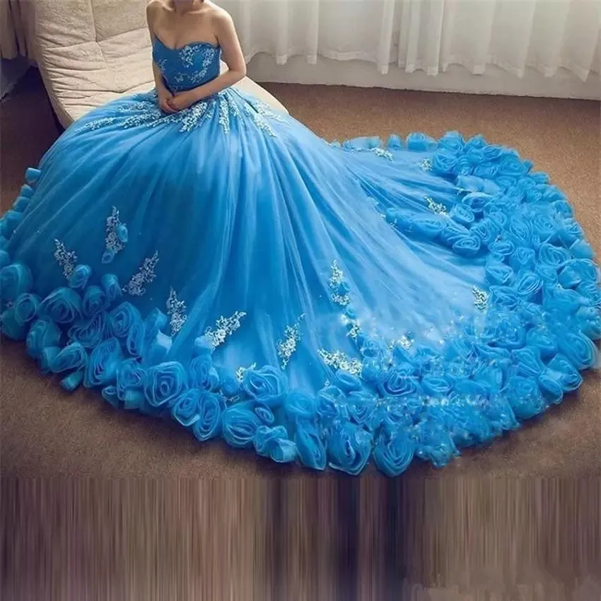 2020 Gaun Quinceanera Sayang Biru Mewah Gaun Berenda A Line dengan Applique Gaun Manis 16 Gaun Pesta 15 Tahun