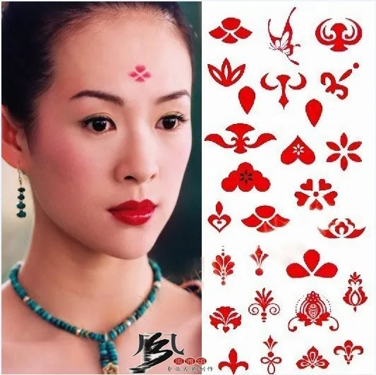 Long Lasting Costume Tatoo Sticker Photography Props Female Forehead Body Stickers Beauty Body Stickers Hanfu Accessories