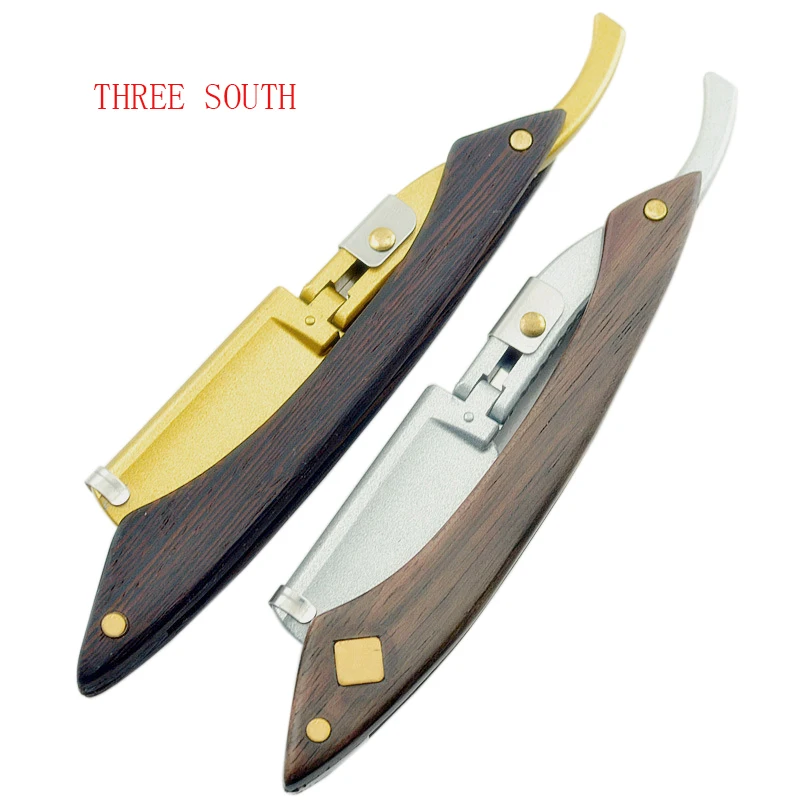 Straight Razor Lwood handle Shaving hair cut razor professional hairdresser hair blade type Knife