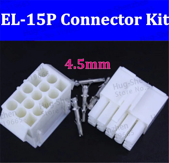 

4.5mm 15P Mini.TAMIYA EL4.5 Male+Female Connector+terminal 50pcs free shipping