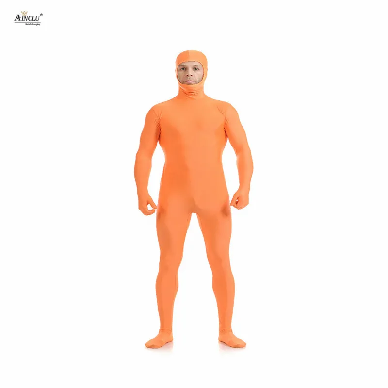 Ainclu homens crianças elastano náilon zentai corpo segunda pele apertado all-inclusive aberto rosto dancewear traje hallween bodysuit