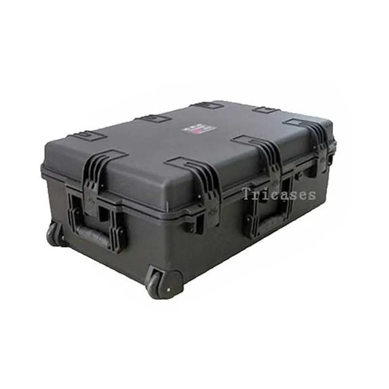 Tricases fábrica de plástico duro grande mala trole ferramenta caso com cubo espuma m2950 à prova dwaterproof água