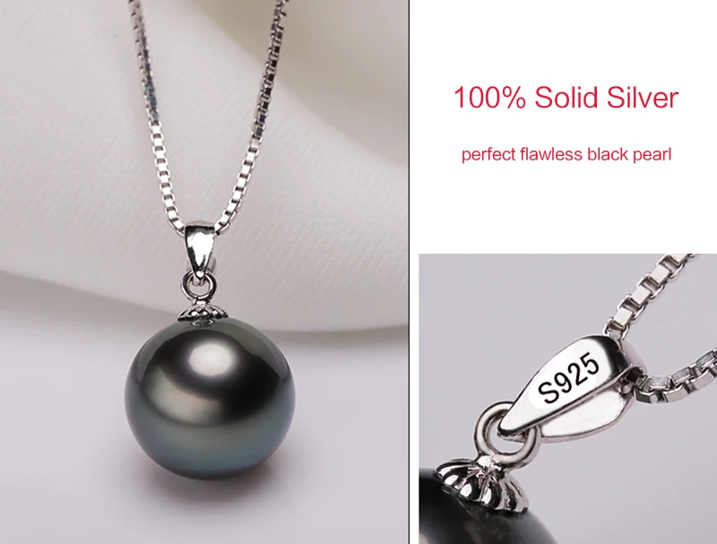 Fashion Beautiful Pendant Necklace 925 Solid Silver Natural Pearl Pendant Necklace Wedding Jewelry for Women
