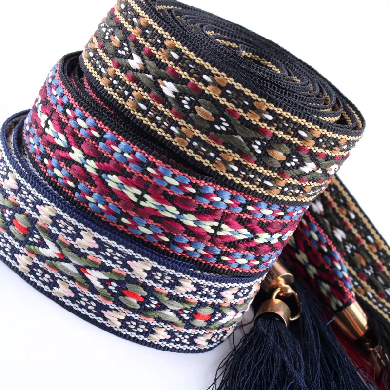 designer belts high qualityi National traits belt canvas straps waist tasstel rope straps retro female decorative dress fringed