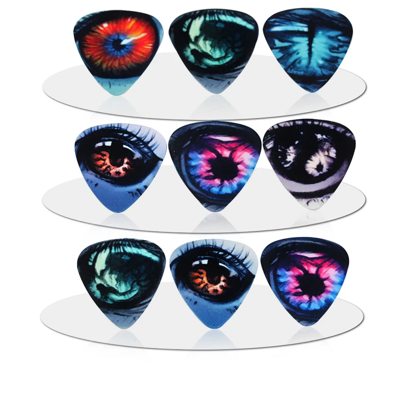 SOACH 10pcs/Lot 1.0mm thickness women multicolor eye guitar picks pick