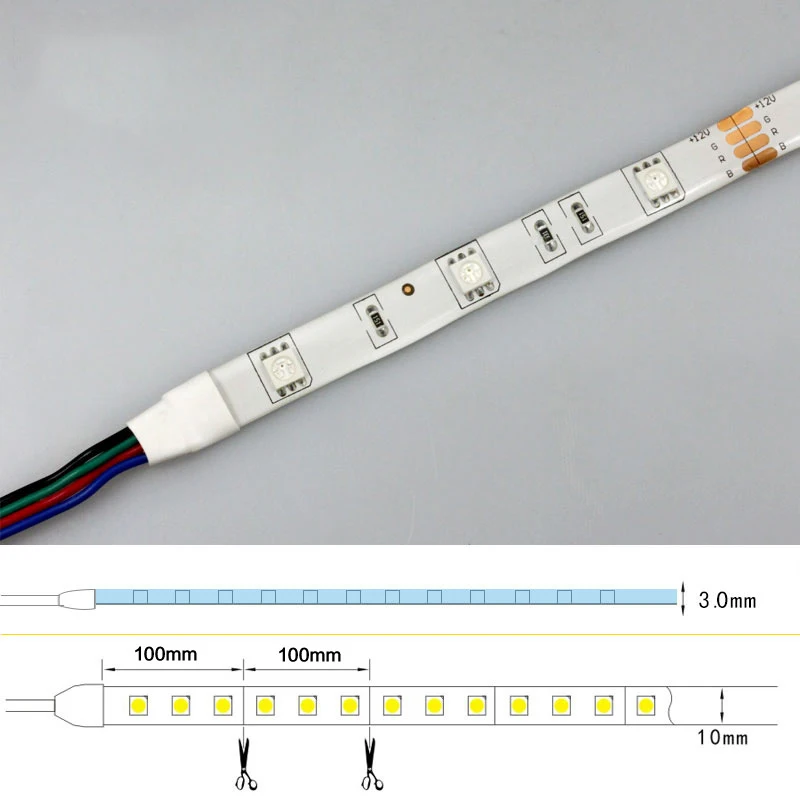 DC12V Cold White Flexible LED Strip 5050 SMD 30LEDs/m Flexible White PCB 5M/Roll SMD Tape LED Light Waterproof IP65 12V lamp