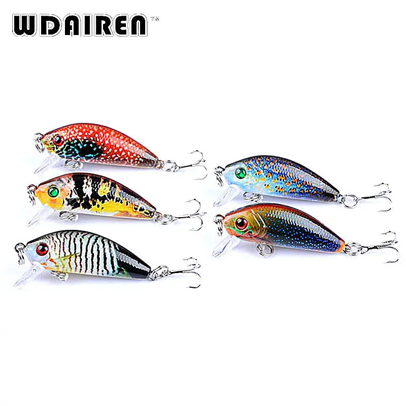 

5Pcs/lot 4.5cm 3.8g Fishing Lure set Minnow Hard Bait with 2 Fishing Hooks Fishing Tackle Lure 3D Eyes Crankbait Minnows ST-430