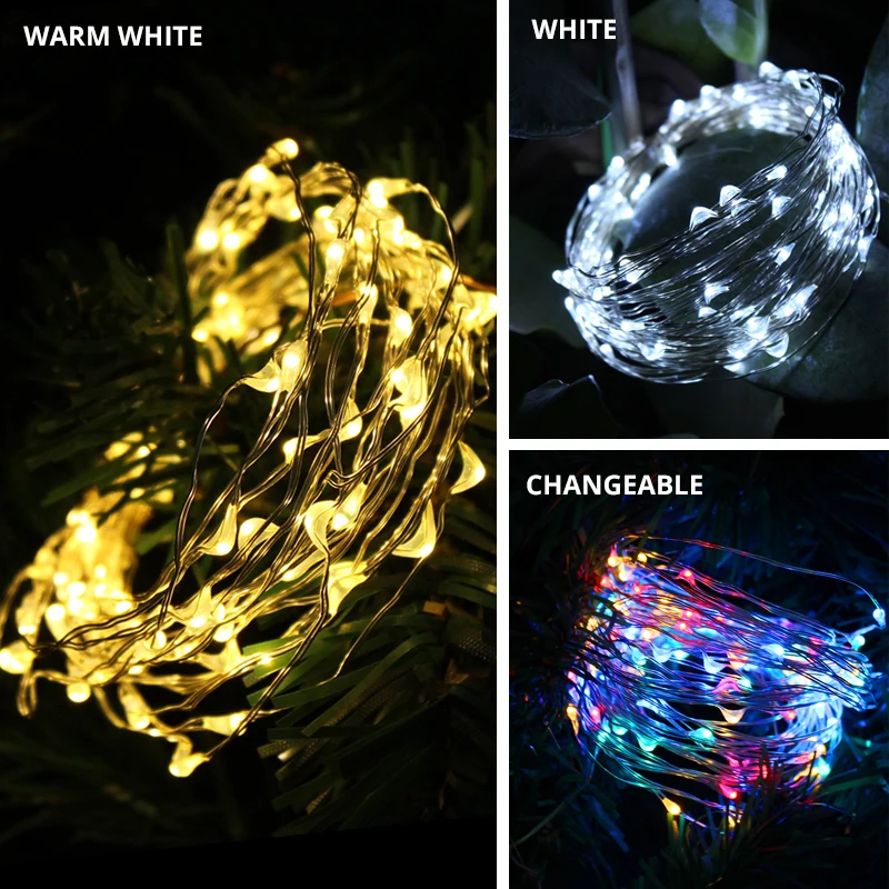 Outdoor Solar Lights Waterproof Garden Decor Solar Powered Garland Natal Wedding Party led Lights Street Lamp 12/22/32/42 M