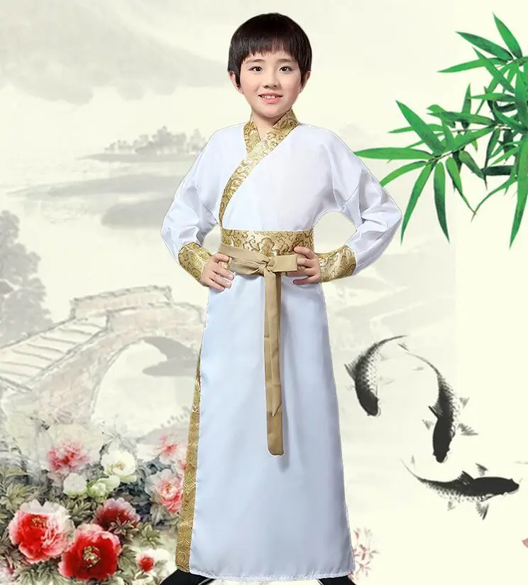 Chinese Nationale Hanfu Zwarte Oude China Kostuum Hanfu Kids Kleding Traditionele Nationale Tang Pak Stadium Kostuums