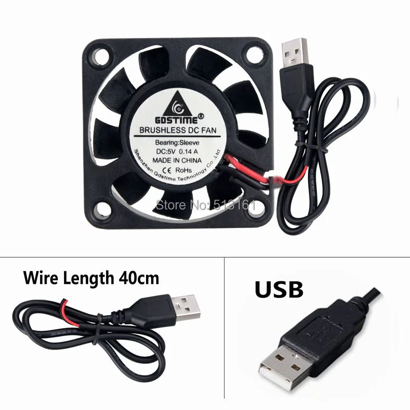 5 cái Gdstime 4010 s 40 mét * 40 mét x 10 mét PC Trường Hợp 5 v USB DC Làm Mát fan 40 mét