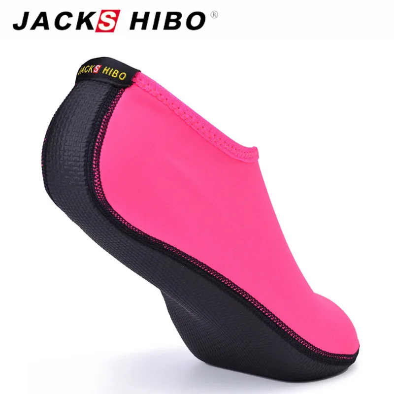 JACKSHIBO ženy voda boty aqua pláž boty celistvý barva design žena moře plavání boty velký plus rozměr boty zapatos de mujer