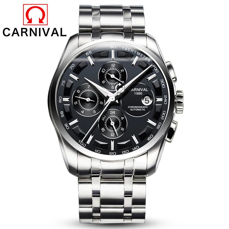 New Switzerland Carnival Automatic Mechanical Men\'s Watches Brand Luxury Sapphire Multifunction Waterproof Male Clock C-8629-2
