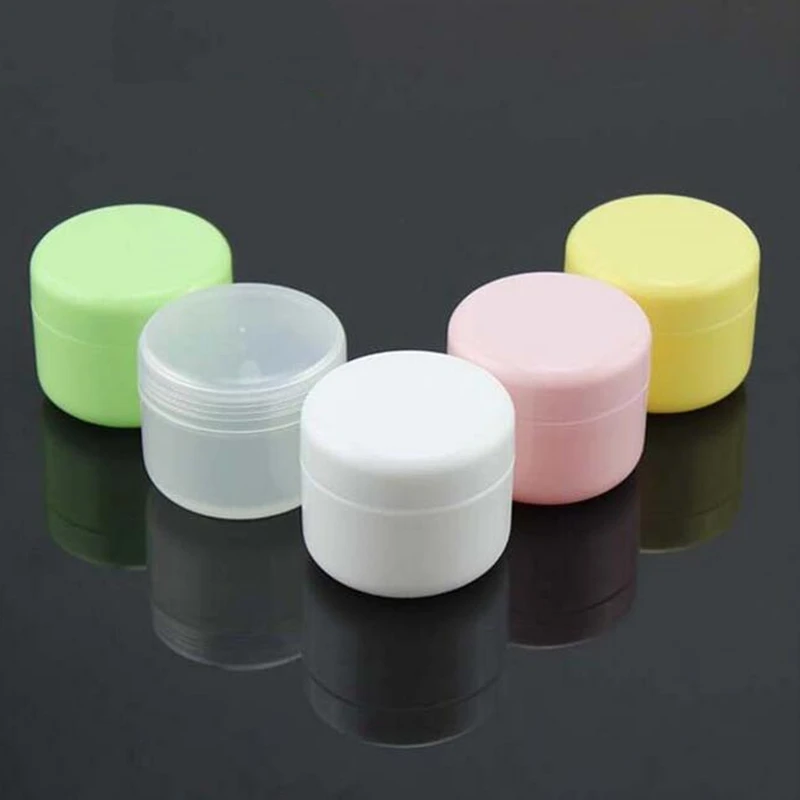 10PCS Refillable Bottles Plastic Empty Makeup Jar Pot Travel Face Cream/Lotion/Cosmetic Container 5 Colors