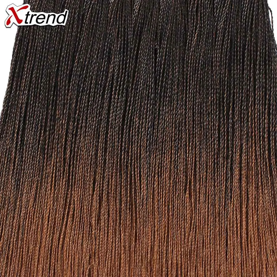 Xtrend Synthetic Micro Senegalese Twist Crochet Braid Hair For Wig 22 inch 100strands Per Pack Ombre Black Brown Twists Braids