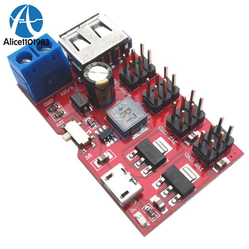 Micro USB Power Breakout DC to DC Power Module 5V to 1.8V/3.3V/5V/9V/12V Connect PC By Max 500mAh Terminal