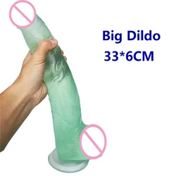 HOWOSEX 33*6CM Super big soft Dildos Realistic Big Dong huge dildo suction cup anal butt plug large cock adult sex toy for women