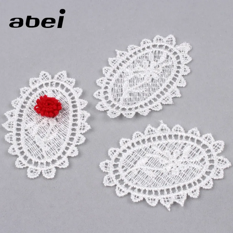 20pcs/lot Embroidered Flower Lace Applique Mesh Trims for Garments Accessories Guipure Lace Fabric DIY Patchwork Craft