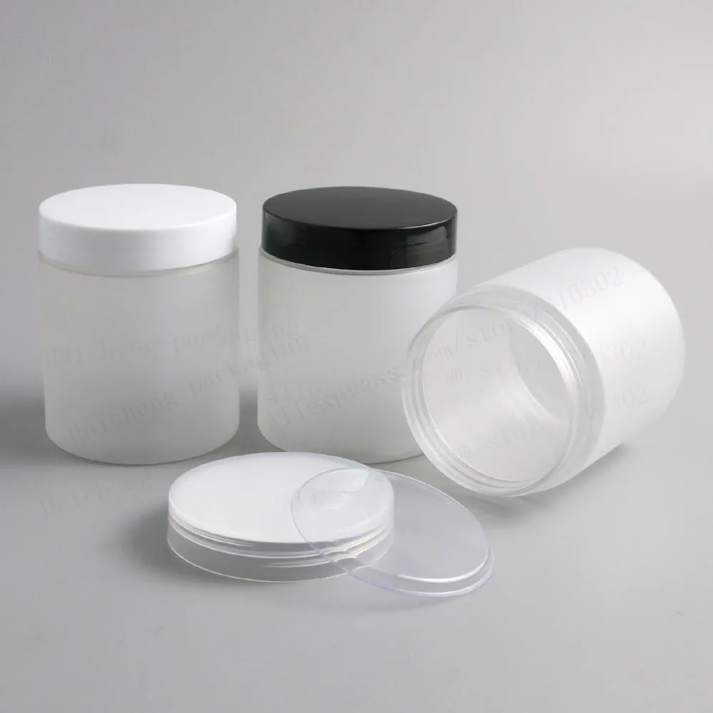 

20 x 250g 250ml Frost PET Jars Containers with Screw Plastic lids 250cc 8.33oz Empty Transparent Cream Cosmetic Packaging