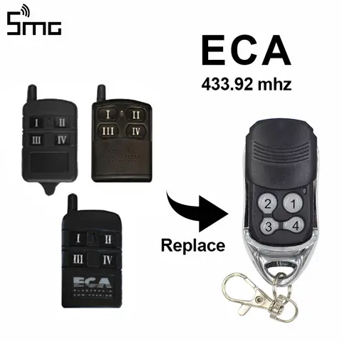 차고 게이트 도어용 ECA 호환 리모컨, ECA 81CR 82CR 84CR ARC-6, 433 Mhz
