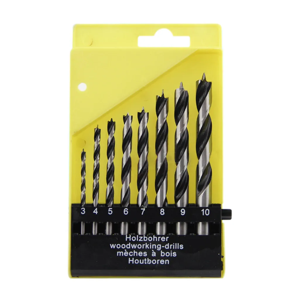 8pc Pro Round Shank Metric Spiral Twist Wood Work Drill Bit Hole Saw Cutter Tool Set Kit DIY Wall Hole Saw Metal Drilling