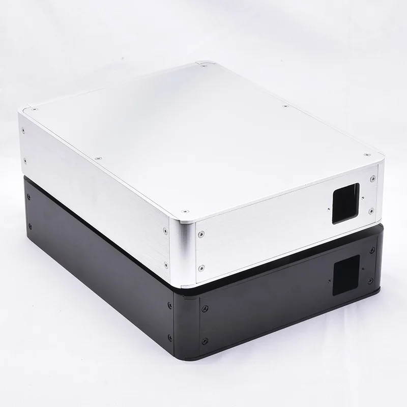 BZ2106 Full Aluminum Enclosure Mini Power Amp Case/ PSU Chassis Audio DAC Box Rounded Shell Silver or Black