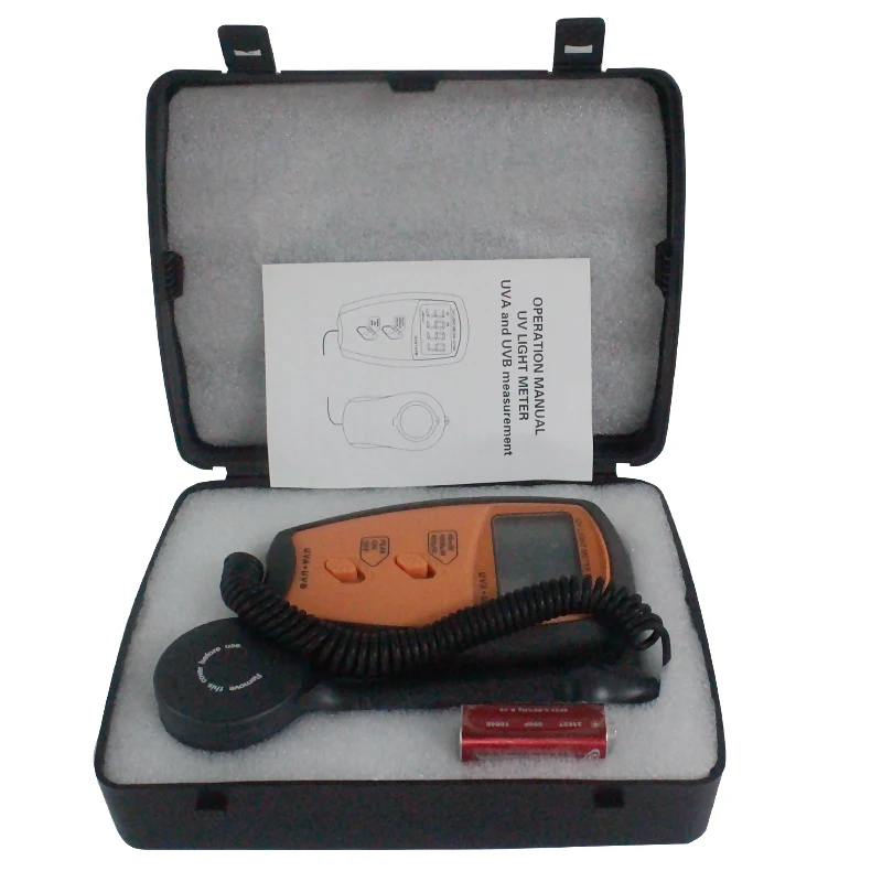 Medidor de Luz uv Radiômetros Display Lcd Uva Uvb Ferramentas de Medição Alta Precisão uv Detector Espectro 280nm380nm Profissional uv