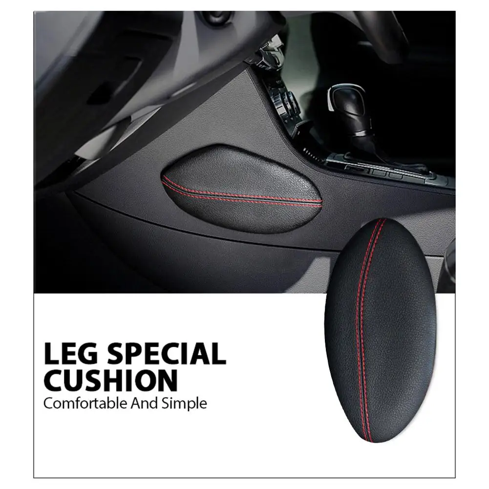 Car Foot Support Pillow Leg Support Car Seat Cushion Leather Leg Cushion Knee Pad Thigh Support Pillow Interior Car Accessories